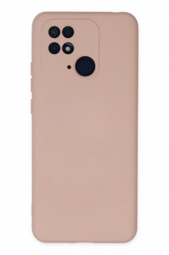 Xiaomi Poco C40 Kılıf İçi Kadife İnci Esnek Kamera Korumalı Silikon Kapak - Pudra