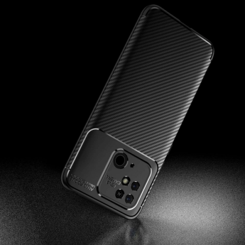 Xiaomi Poco C40 Kılıf Karbon Serisi Mat Fiber Silikon Negro Kapak - Siyah