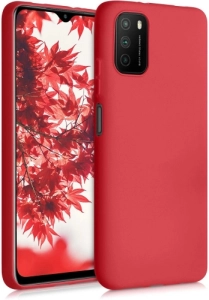 Xiaomi Poco M3 Kılıf İnce Mat Esnek Silikon - Kırmızı