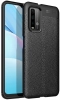 Xiaomi Poco M3 Kılıf Deri Görünümlü Parmak İzi Bırakmaz Niss Silikon - Siyah