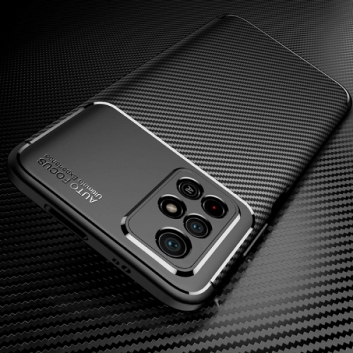 Xiaomi Poco M4 Pro 5G Kılıf Karbon Serisi Mat Fiber Silikon Negro Kapak - Lacivert