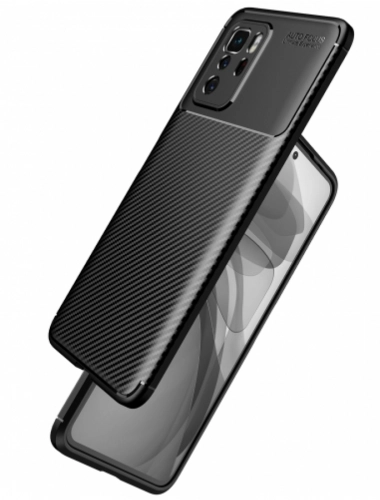 Xiaomi Poco X3 GT Kılıf Karbon Serisi Mat Fiber Silikon Negro Kapak - Siyah