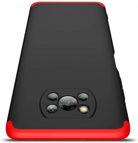 Xiaomi Poco X3 Pro Kılıf 3 Parçalı 360 Tam Korumalı Rubber AYS Kapak - Kırmızı