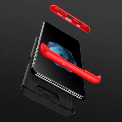 Xiaomi Poco X3 Pro Kılıf 3 Parçalı 360 Tam Korumalı Rubber AYS Kapak - Kırmızı