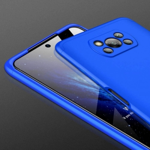Xiaomi Poco X3 Pro Kılıf 3 Parçalı 360 Tam Korumalı Rubber AYS Kapak - Mavi