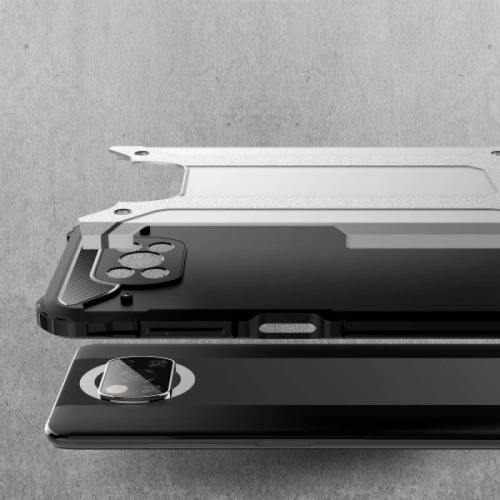 Xiaomi Poco X3 NFC Kılıf Zırhlı Tank Crash Silikon Kapak - Siyah
