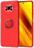 Xiaomi Poco X3 Pro Kılıf Auto Focus Serisi Soft Premium Standlı Yüzüklü Kapak - Kırmızı