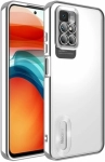 Xiaomi Redmi 10 Kılıf Kamera Korumalı Silikon Logo Açık Omega Kapak - Gümüş