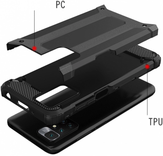 Xiaomi Redmi 10 Kılıf Zırhlı Tank Crash Silikon Kapak - Siyah