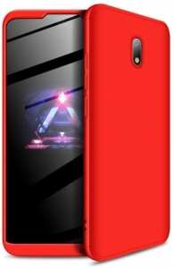 Xiaomi Redmi 8A Kılıf 3 Parçalı 360 Tam Korumalı Rubber AYS Kapak  - Kırmızı