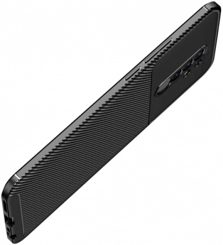 Xiaomi Redmi 9 Kılıf Karbon Serisi Mat Fiber Silikon Negro Kapak - Siyah
