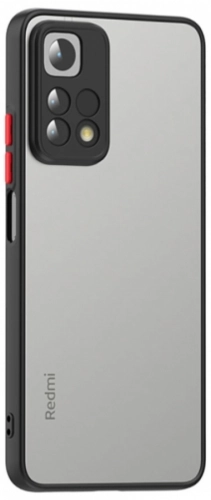 Xiaomi Redmi Note 11 Pro Kılıf Kamera Korumalı Arkası Şeffaf Mat Silikon Kapak - Siyah