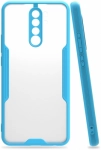 Xiaomi Redmi Note 8 Pro Kılıf Kamera Lens Korumalı Arkası Şeffaf Silikon Kapak - Mavi