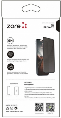 Xiaomi Redmi Note 8 Pro Kırılmaz Cam 5D  Ekran Koruyucu Karartmalı Hayalet Cam Privacy Tam Kapatan 